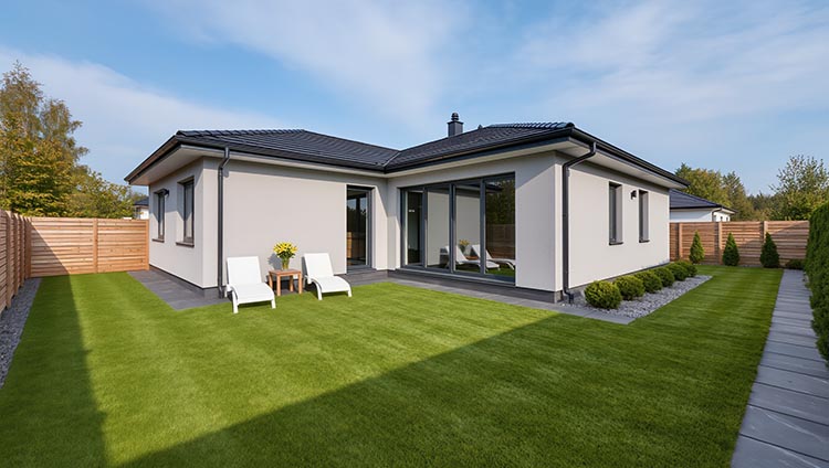 Backyard after turf installation