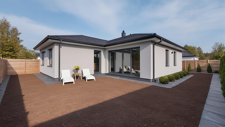 Backyard before turf installation